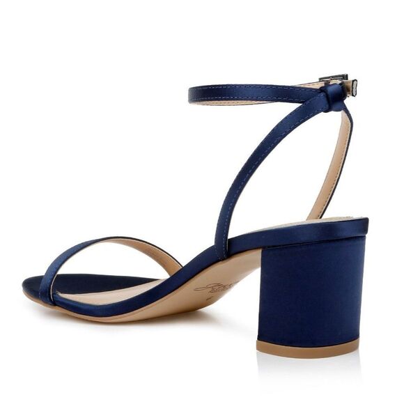 JEWEL BADGLEY MISCHKA Danni II Block Heel Sandal Sz 9 Navy Blue Evening Shoe NEW - Picture 5 of 13